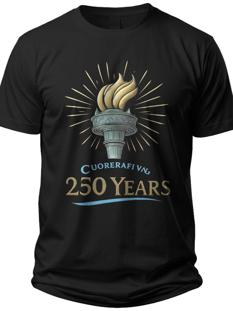 Torch of Liberty 250 250 Anniversary Usa Shirts - Adult Unisex Tee