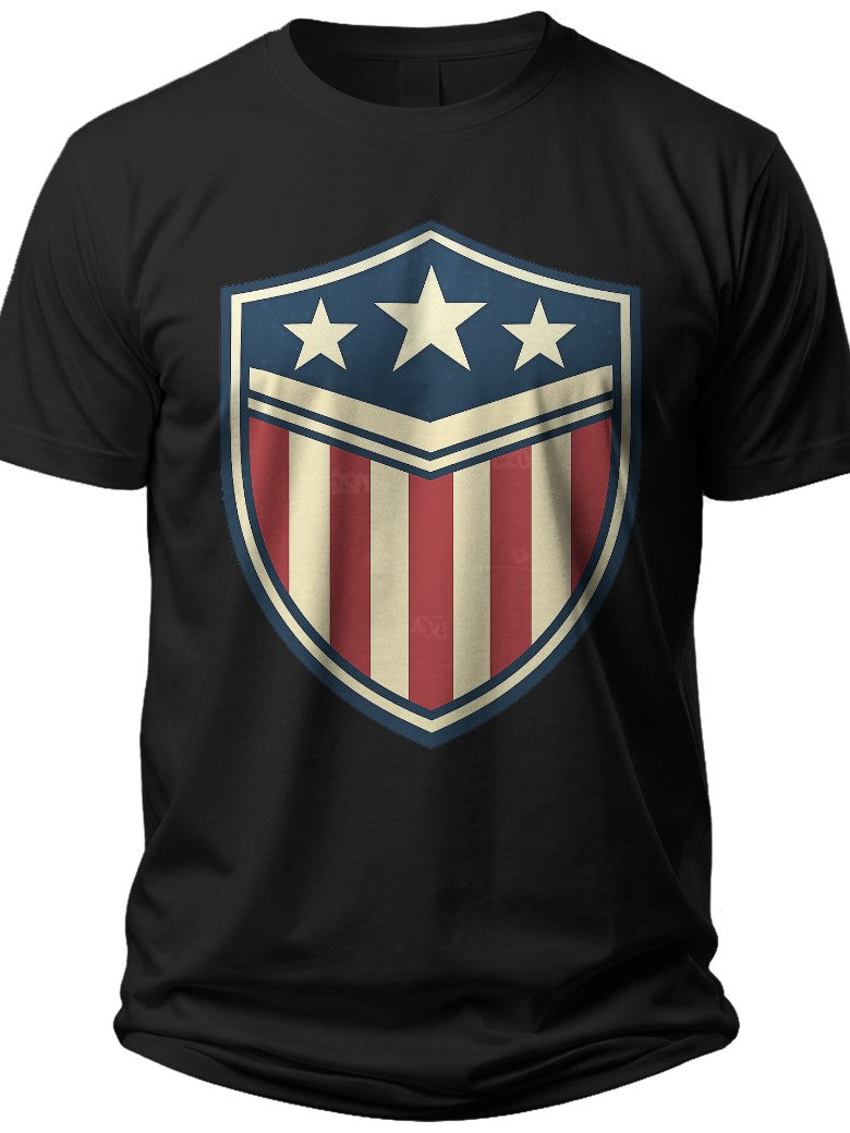 Vintage Star Shield Mens Patriotic T Shirts - Adult Unisex Tee