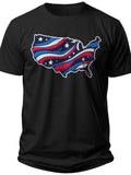 USA Map Stripes Usa Womens Shirt - Adult Unisex Tee