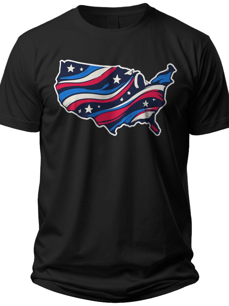 USA Map Stripes Usa Womens Shirt - Adult Unisex Tee