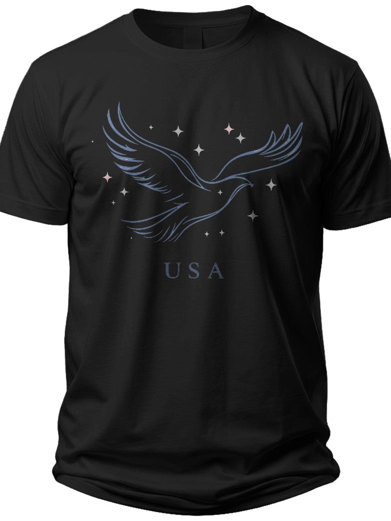 Starry Eagle Outline America Tshirt Women - Adult Unisex Tee