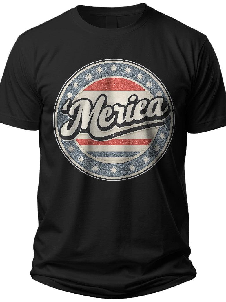 Retro Merica Badge Merica Shirt Women - Adult Unisex Tee