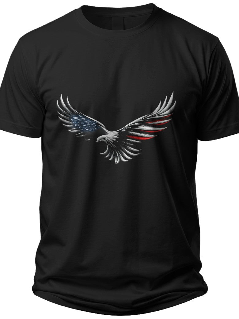 Patriotic Eagle Silhouette American Flag Tshirt Women - Adult Unisex Tee