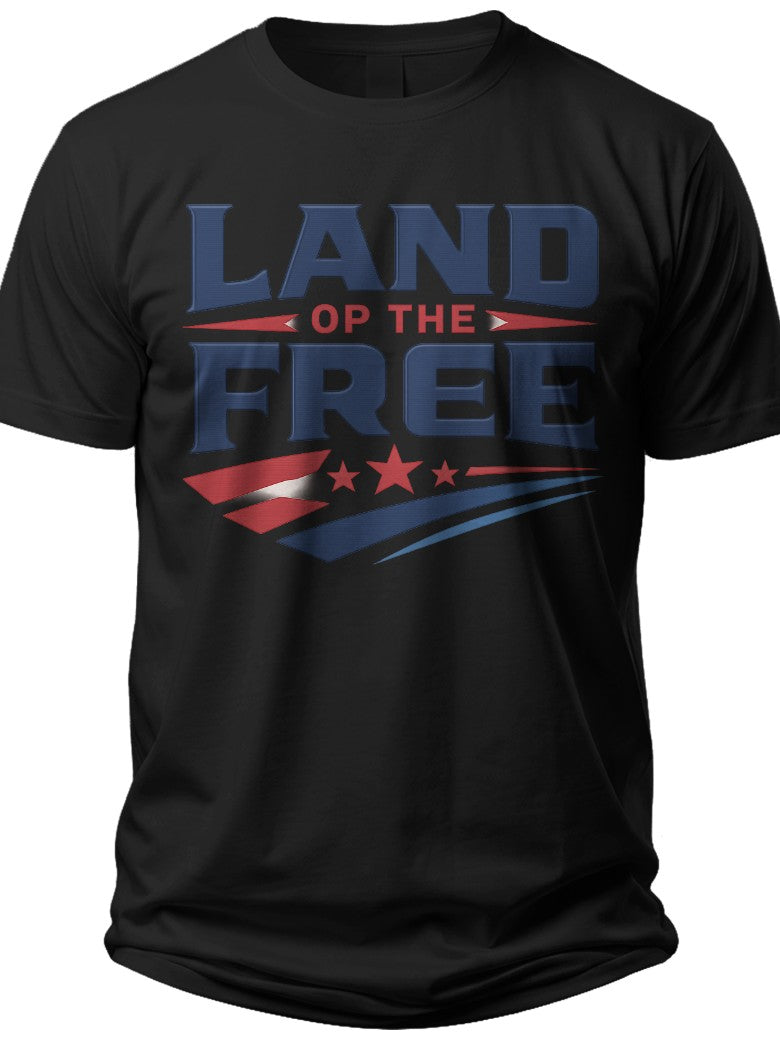 Men's Patriotic T-Shirt Land of the Free Graphic Tee Soft Cotton Casual Wear American Pride
