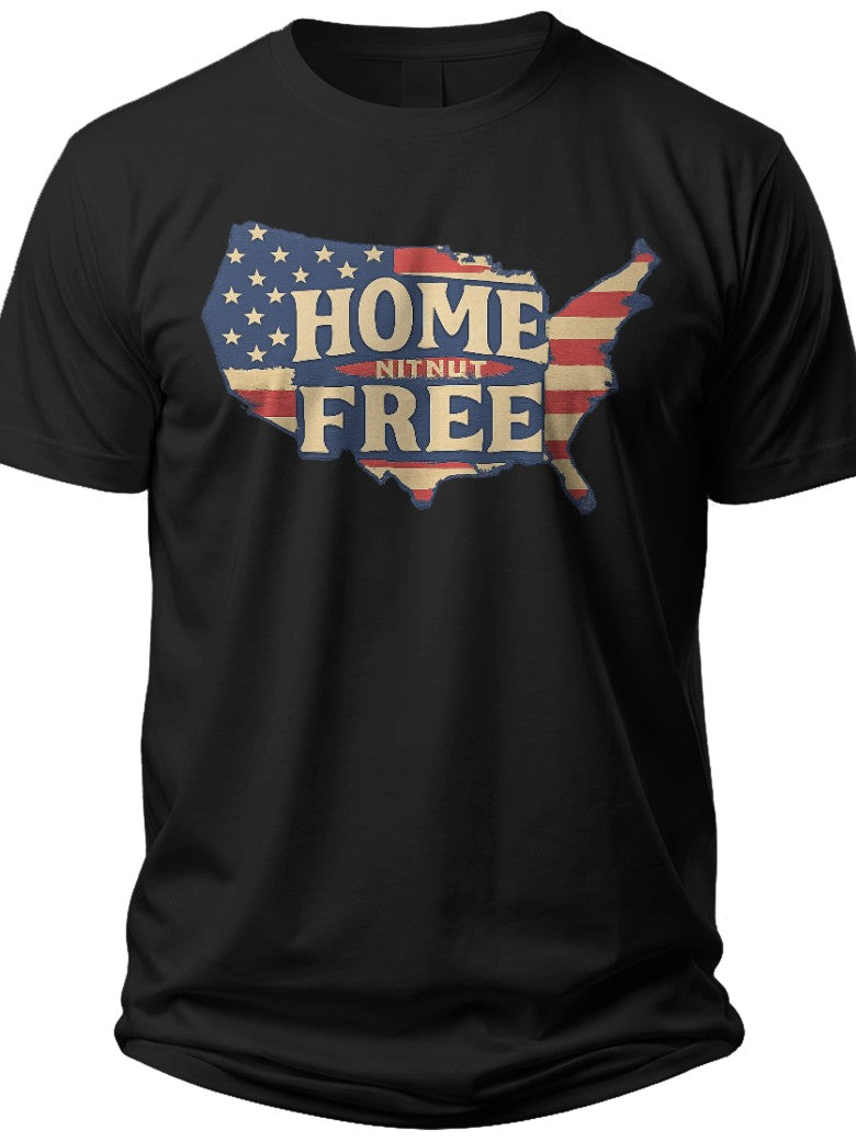 Men's Patriotic American Flag US Map Home Free Graphic T-Shirt Casual Short Sleeve Tee for Independence Day & Everyday Wear