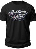 Black American Spirit Graphic T-Shirt for Men Women Short Sleeve Crew Neck Patriotic Casual Cotton Tee Top