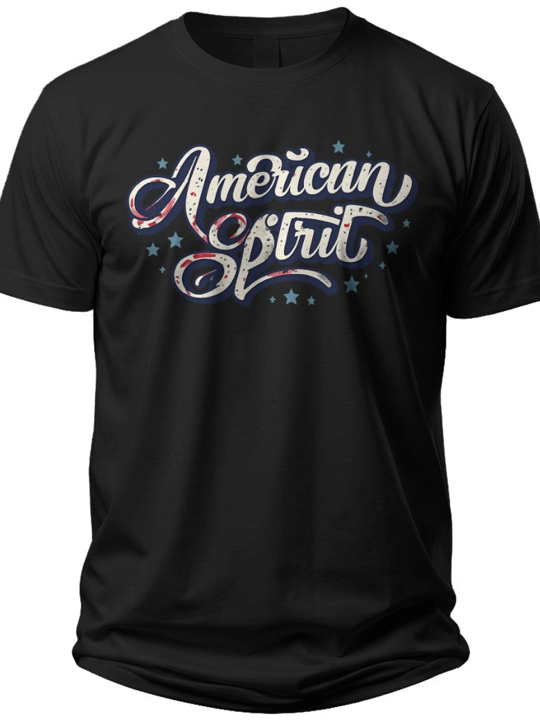 Black American Spirit Graphic T-Shirt for Men Women Short Sleeve Crew Neck Patriotic Casual Cotton Tee Top