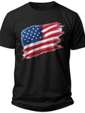 Black Distressed American Flag T-Shirt for Men Women - Patriotic USA Grunge Style Graphic Tee 4th of July