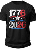 1776 2026 Patriotic American Star Stripes Graphic T-Shirt USA Heritage Gift for Men Women