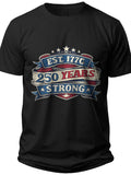 Men's Women's Patriotic American Heritage T-Shirt 250 Years Strong Graphic Tee Black Short Sleeve Crew Neck Top