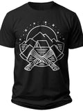 Men's Women's Outdoor Camping T-Shirt Mountain Axe Graphic Nature Adventure Wilderness Black Tee