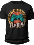 Funny Gaming T-Shirt for Men & Women, Controller Graphic Tee, "No More of What Makes You Happy" Black Gamer Shirt