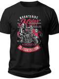 Men's Black Motorcycle T-Shirt Biker Graphic Tee Short Sleeve Casual Top Vintage Classic Custom Rider Gift