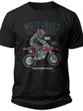 Men's Motocross T-Shirt Dirt Bike Rider Graphic Tee MX Racing Off-Road Motorcycle Vintage Sport Top
