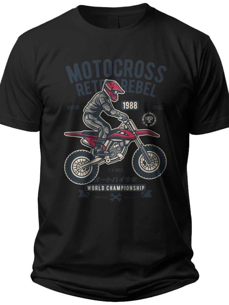 Men's Motocross T-Shirt Dirt Bike Rider Graphic Tee MX Racing Off-Road Motorcycle Vintage Sport Top