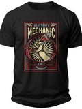 Men's Heavy Duty Mechanic T-Shirt Vintage Wrench Automotive Car Guy Graphic Tee Short Sleeve Crew Neck Workwear Gift