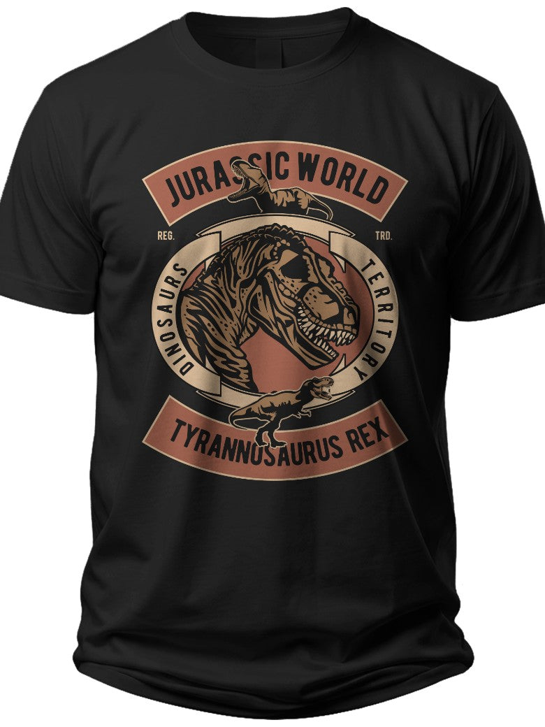 Men's & Boys' Black T-Rex Dinosaur Graphic Print T-Shirt Short Sleeve Cotton Casual Adventure Tee Top