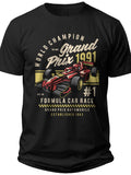 Men's Vintage Grand Prix 1991 Race Car Champion Graphic T-Shirt Casual Racing Fan Gift Tee