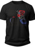 Unisex Rock Climbing T-Shirt with Climbing Shoe Carabiner Graphic, Short Sleeve Outdoor Adventure Tee