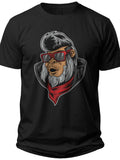 Men's Funny Gorilla Graphic T-Shirt Retro Rock & Roll Ape with Sunglasses Short Sleeve Casual Tee