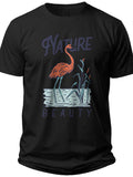 Unisex Flamingo Nature Beauty Graphic T-Shirt for Men Women Short Sleeve Casual Wildlife Bird Print Tee Top