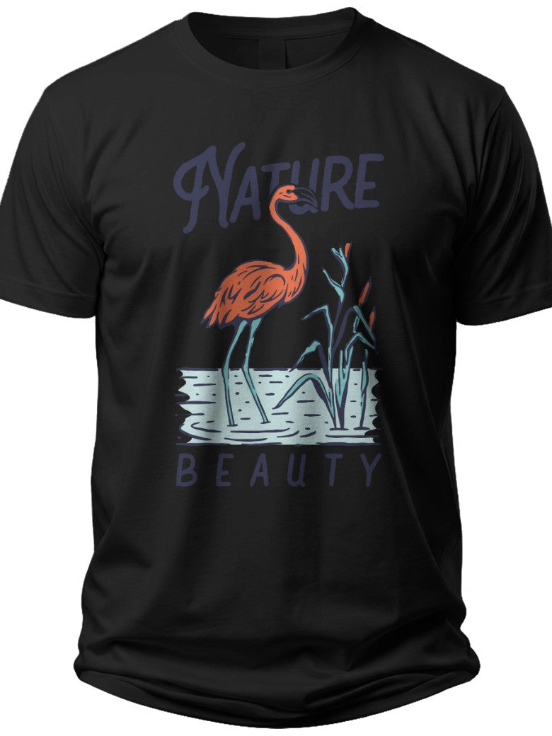 Unisex Flamingo Nature Beauty Graphic T-Shirt for Men Women Short Sleeve Casual Wildlife Bird Print Tee Top