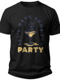 Unisex Black Graphic T-Shirt - Fun Cocktail Party Design Short Sleeve Casual Tee for Men Women