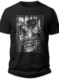 Black Skull Graphic T-Shirt Unisex Gothic Grunge Rock Alternative Style Short Sleeve Casual Edgy Dark Art Tee