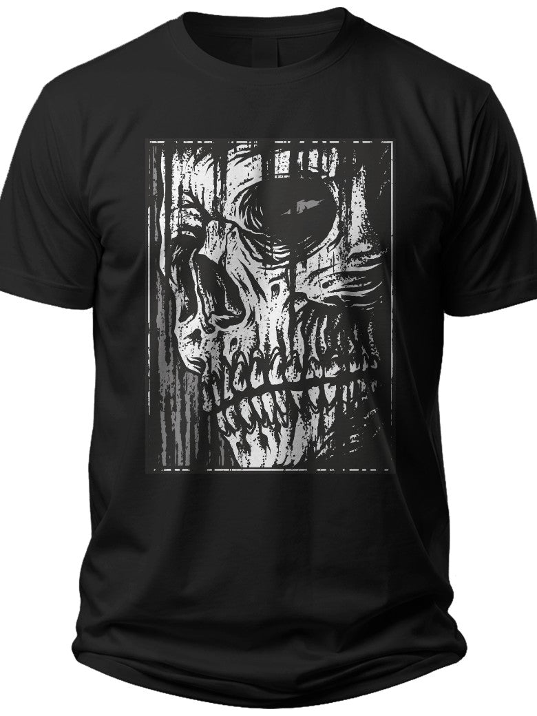 Black Skull Graphic T-Shirt Unisex Gothic Grunge Rock Alternative Style Short Sleeve Casual Edgy Dark Art Tee