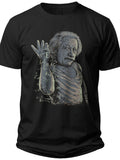 Black Funny Graphic T-Shirt for Men Women Humorous Sprinkling Hand Pose Design Casual Adult Tee Top