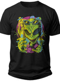 Funny Alien Party T-Shirt for Men Women, Cool Sci-Fi Extraterrestrial Graphic Tee, Summer Beach Vacation Short Sleeve Top