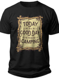 Unisex Camping Graphic T-Shirt Funny Outdoor Adventure Tee Short Sleeve Black Casual Summer Top for Men Women