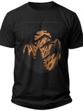 Men's Black Outdoor Mountain Forest Sunset Graphic Tee Short Sleeve Casual Nature Adventure T-Shirt