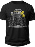 Men's Black Monster Truck Graphic T-Shirt - Cool Off-Road Vehicle Design Tee for Guys, Youth & Truck Fans