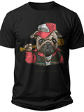 Men's Women's Black Pug Dog Graphic T-Shirt Cool Animal Print Short Sleeve Tee Casual Top for Dog Lovers