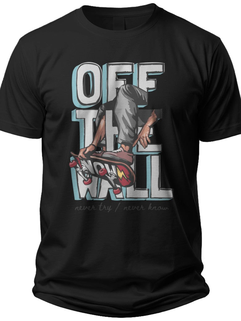Men's Black Short Sleeve Graphic T-Shirt Urban Skate Style Tee Casual Streetwear Top Skateboard Print Design