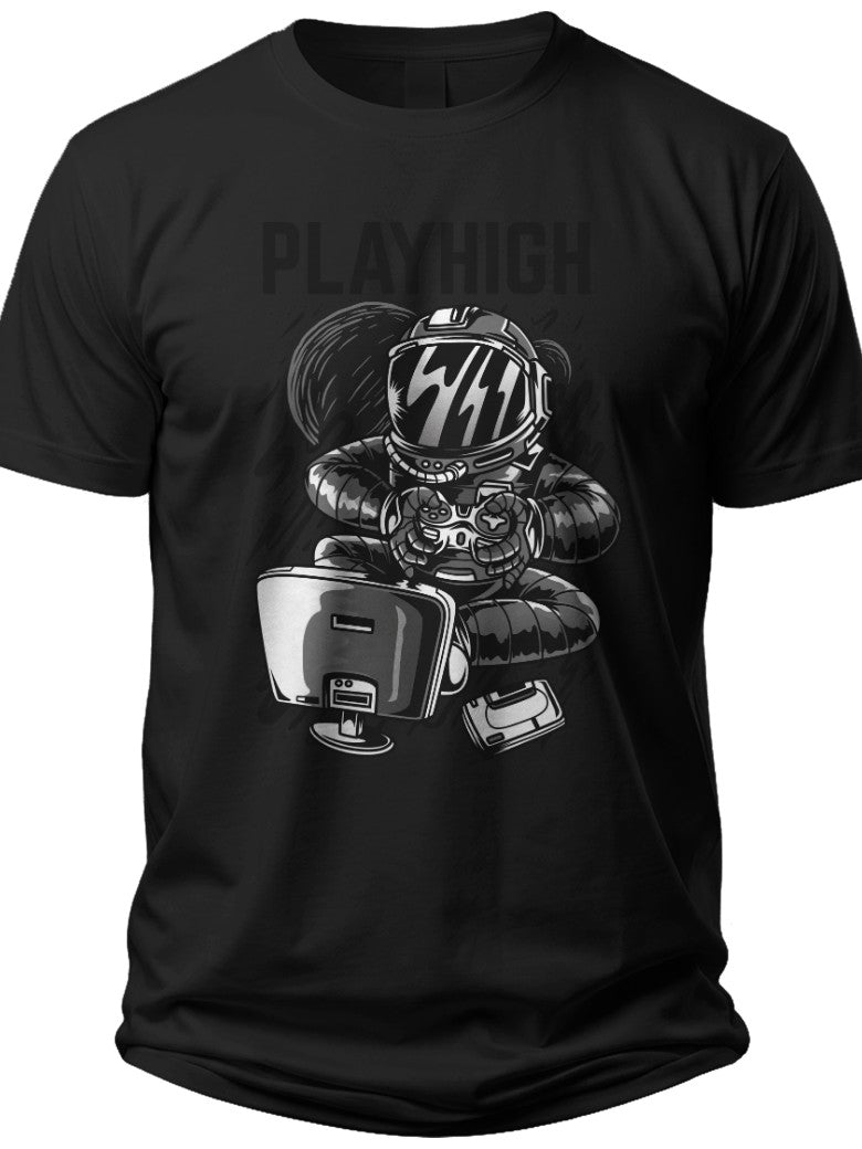 Men's Black Graphic T-Shirt Robot DJ Music Mixer Print Funny Electronic Beats Tee Casual Unisex Gift