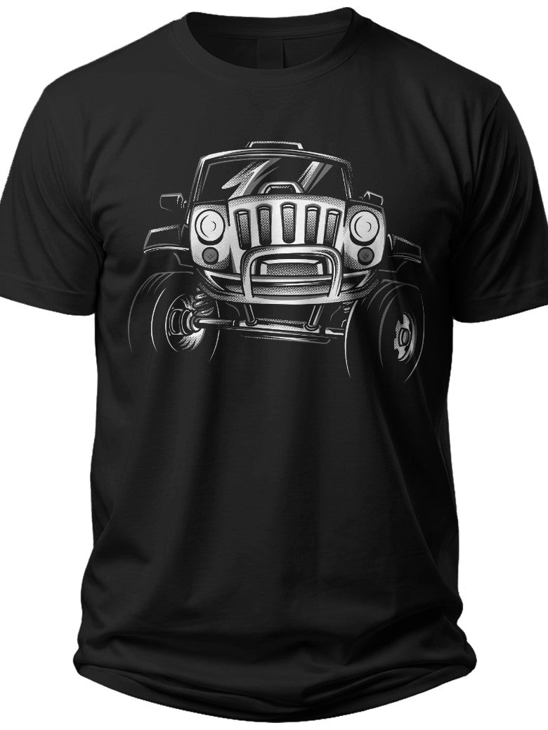 Men's Classic Off-Road Truck 4x4 Graphic Print T-Shirt Black Casual Adventure Driver Tee Top Gift for Car Enthusiasts