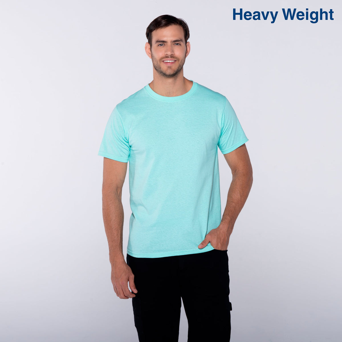 Adult Unisex Heavy Weight Crew Neck Short Sleeve T Shirt (White)