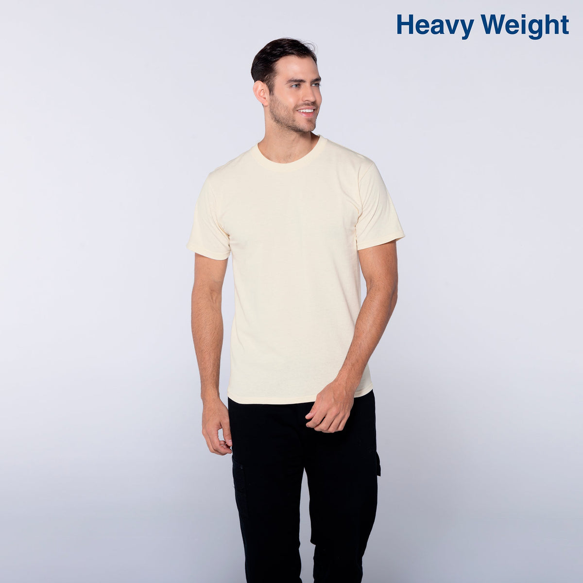 Adult Unisex Heavy Weight Crew Neck Short Sleeve T Shirt (White)