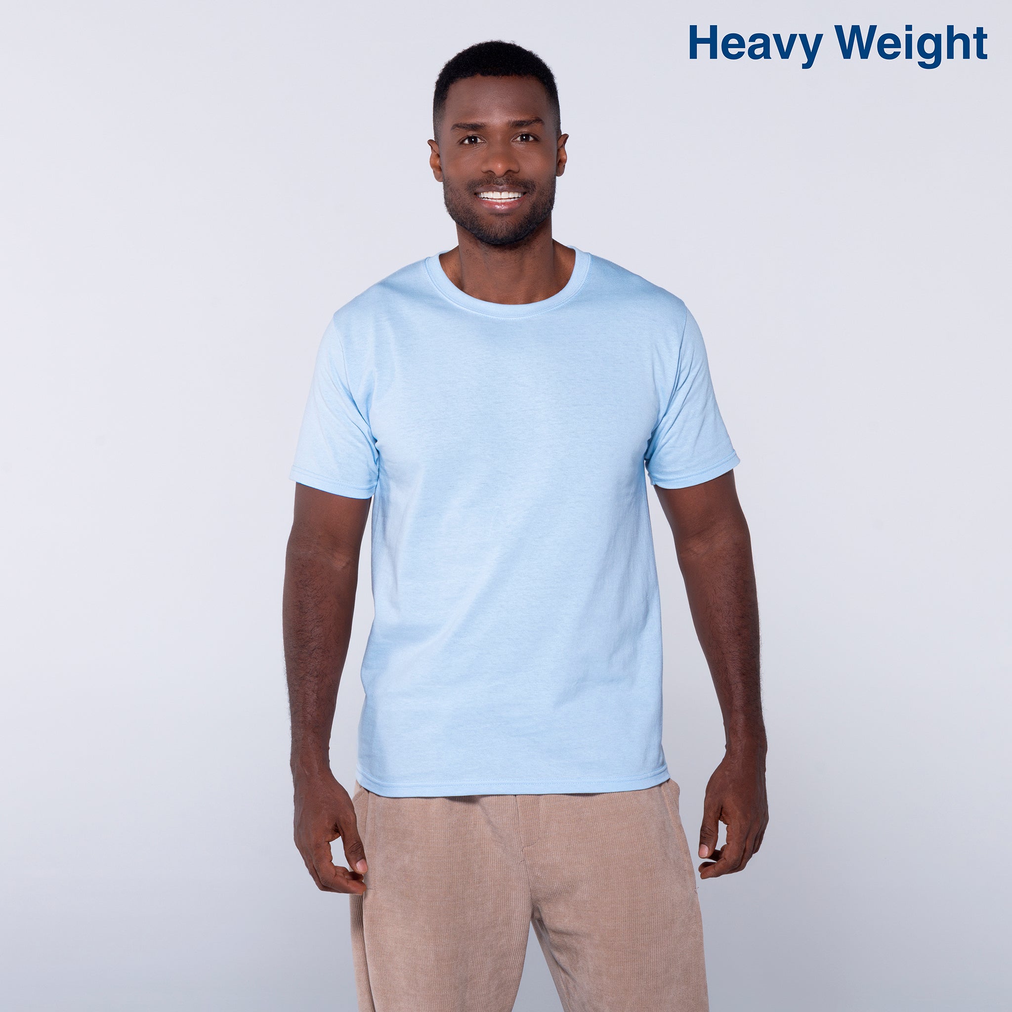 Adult Unisex Heavy Weight Crew Neck Short Sleeve T Shirt (White)