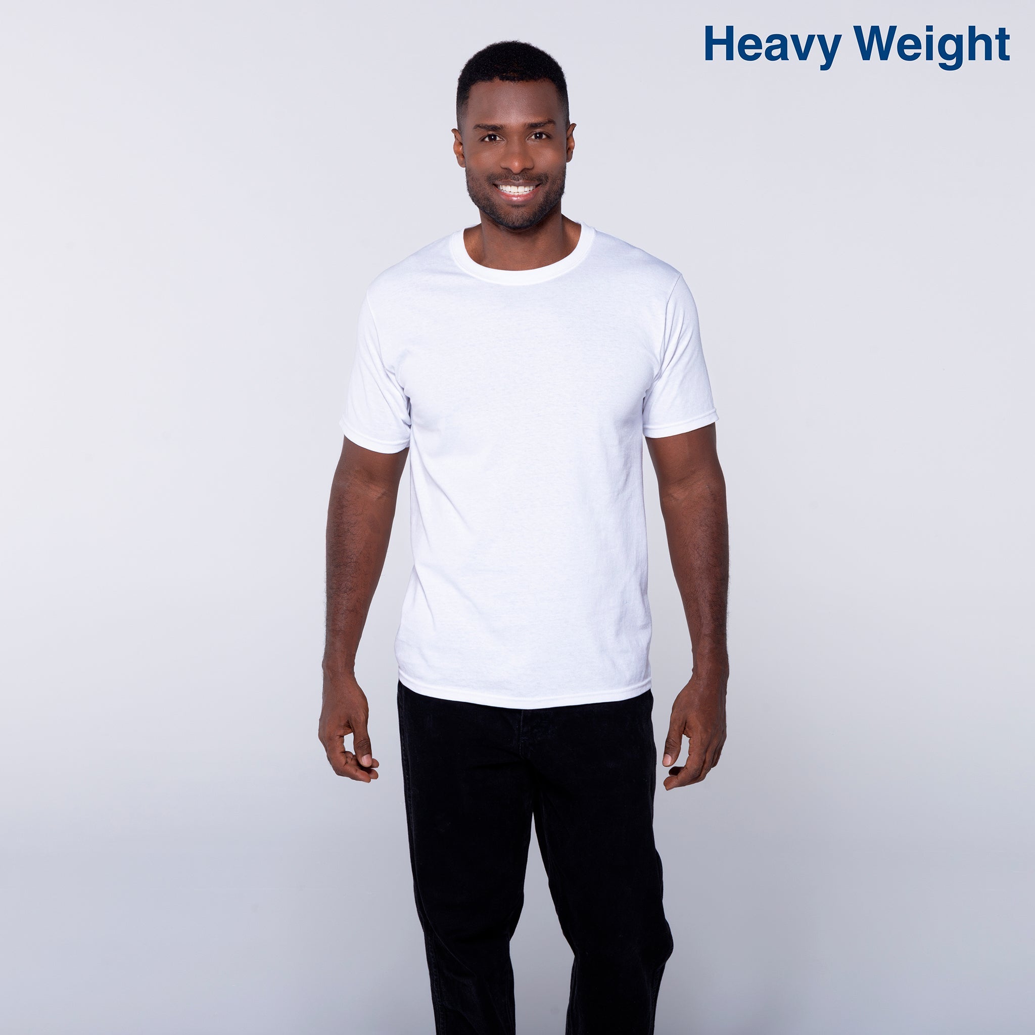 Adult Unisex Heavy Weight Crew Neck Short Sleeve T Shirt (White)