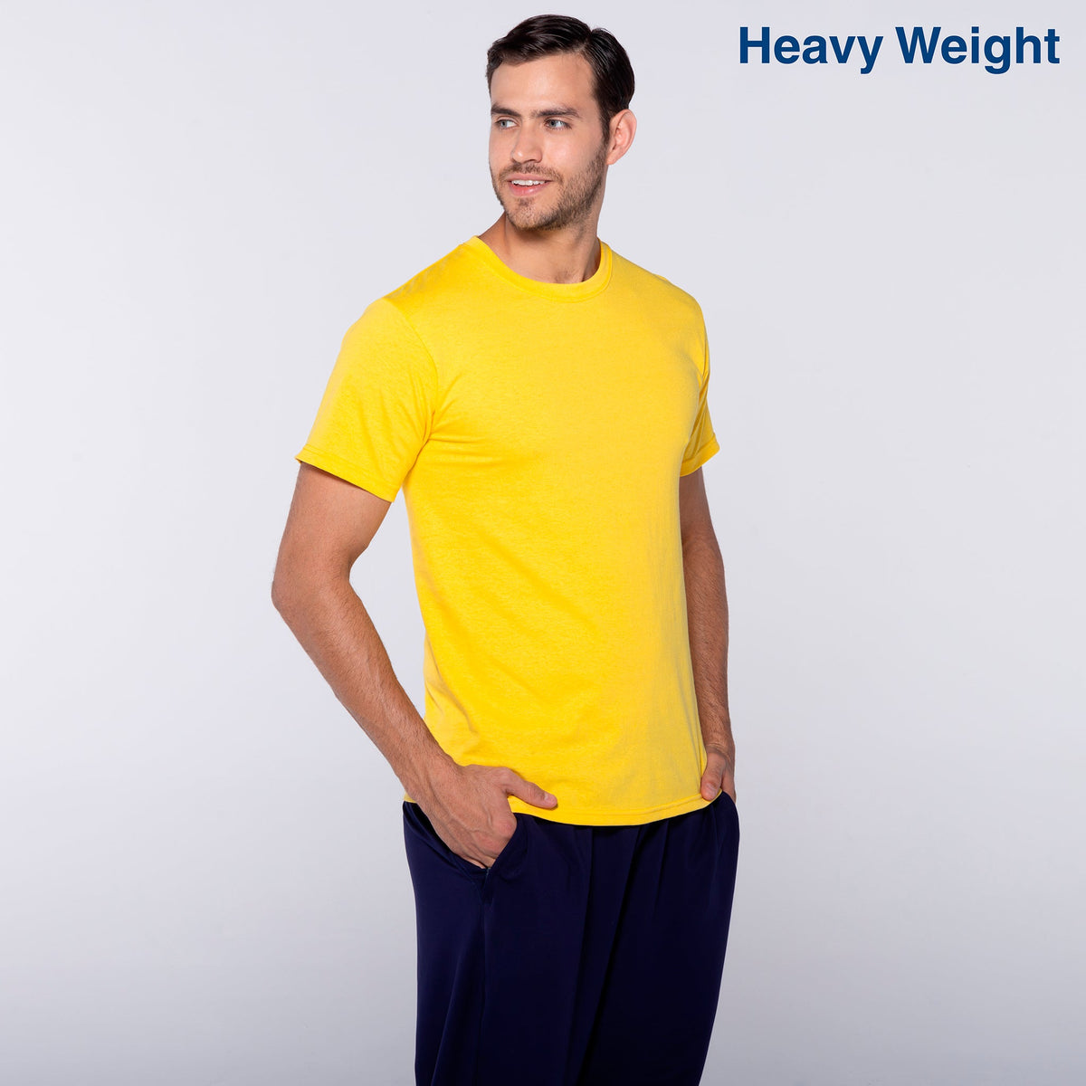 Adult Unisex Heavy Weight Crew Neck Short Sleeve T Shirt (White)
