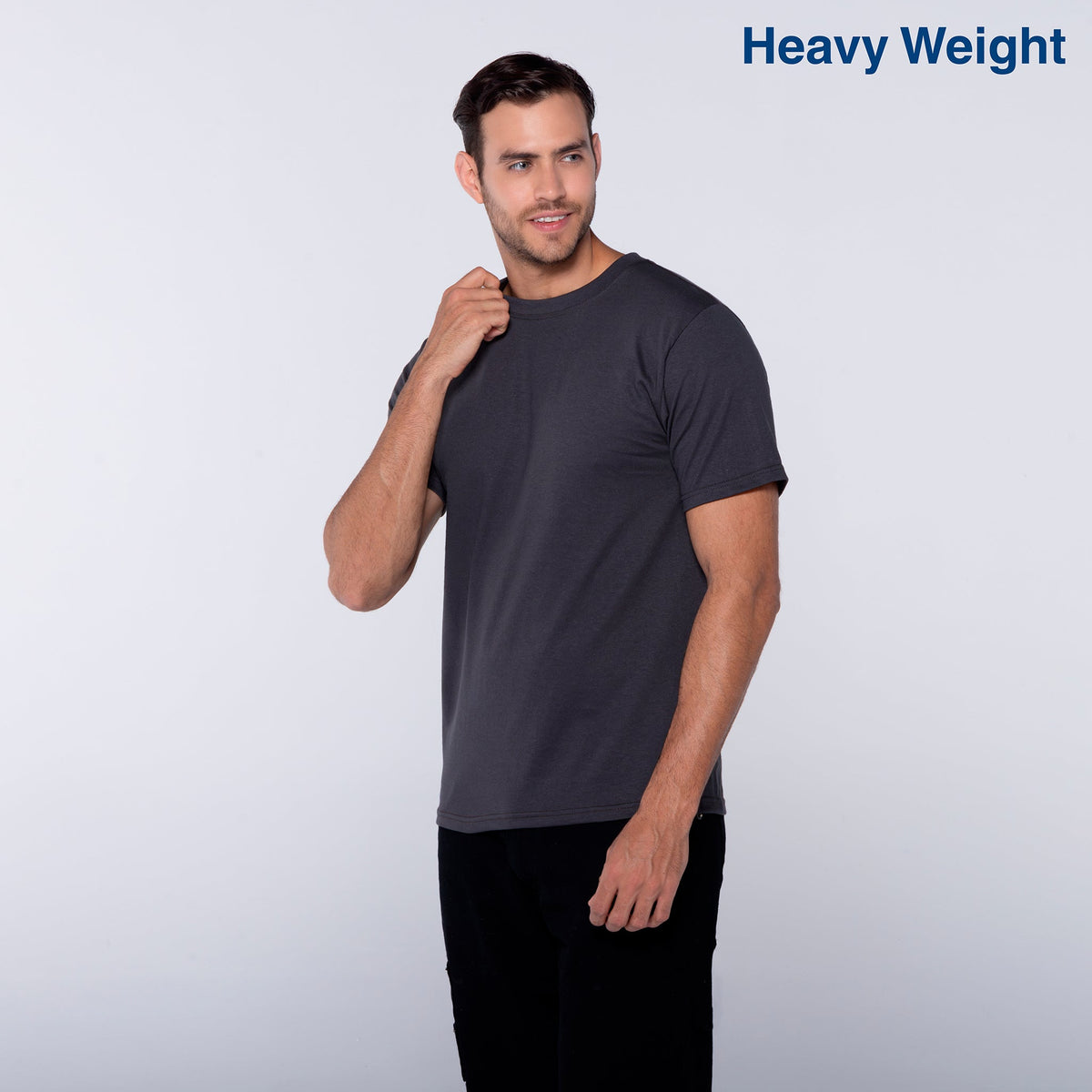Adult Unisex Heavy Weight Crew Neck Short Sleeve T Shirt (White)