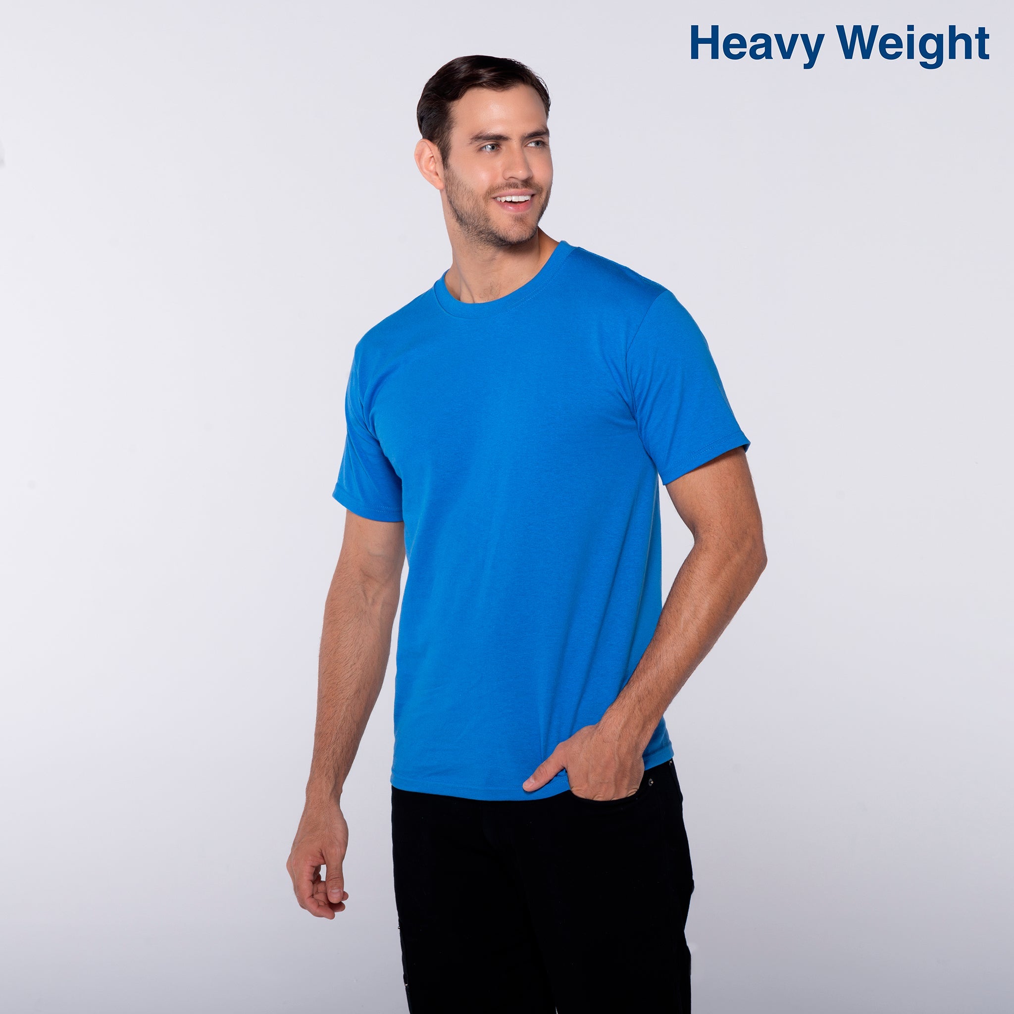 Adult Unisex Heavy Weight Crew Neck Short Sleeve T Shirt (White)