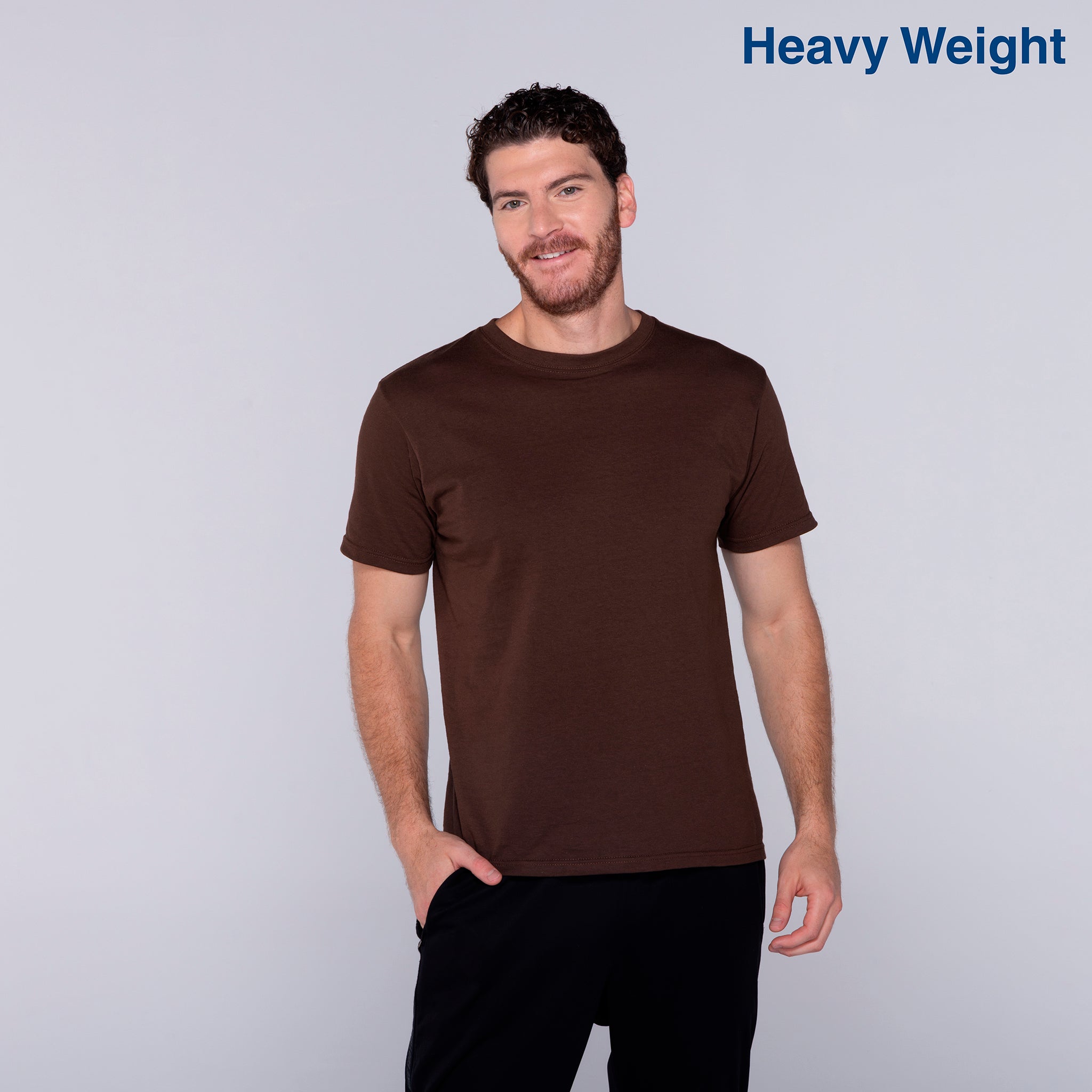 Adult Unisex Heavy Weight Crew Neck Short Sleeve T Shirt (White)