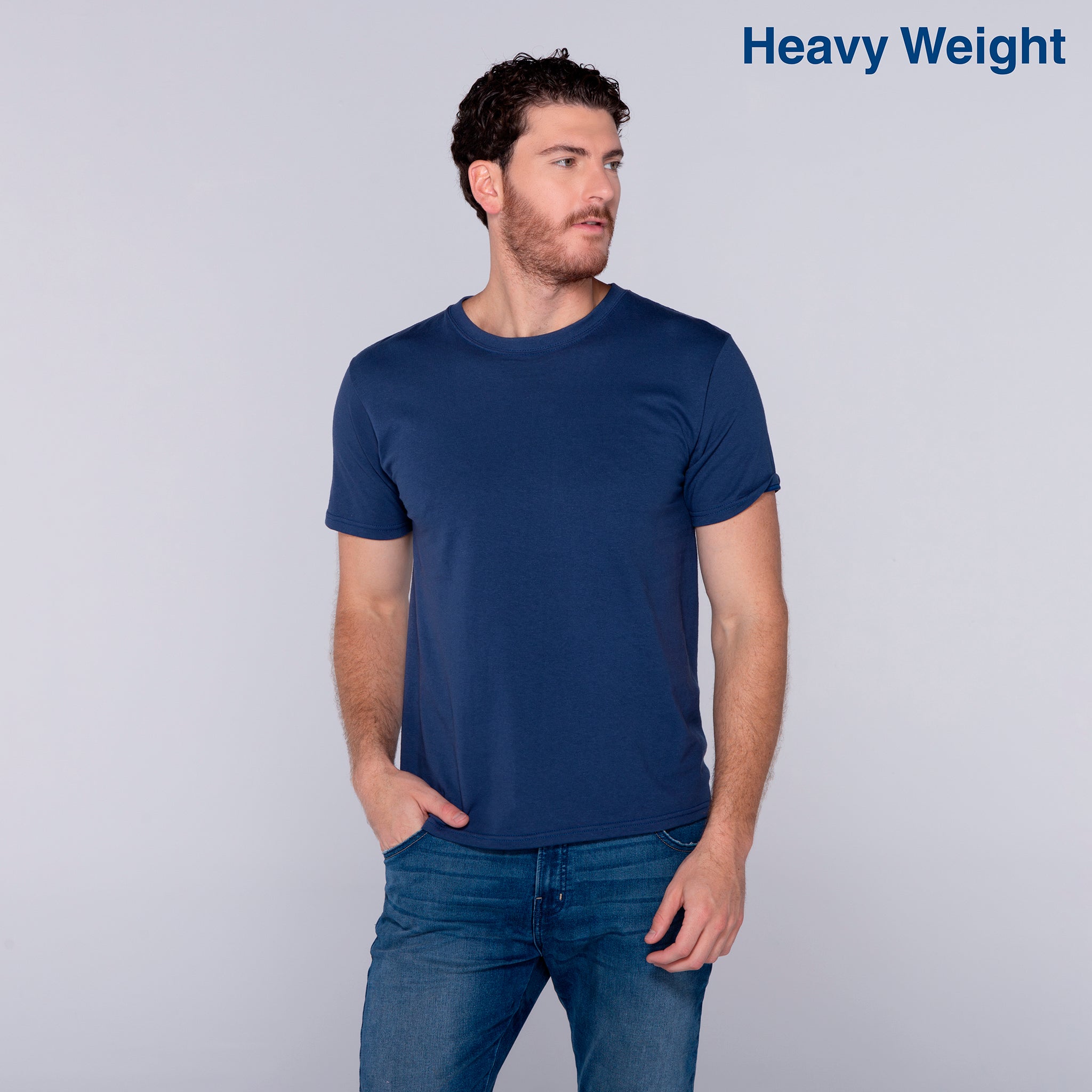 Adult Unisex Heavy Weight Crew Neck Short Sleeve T Shirt (White)