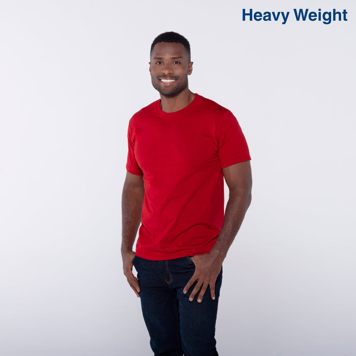 Adult Unisex Heavy Weight Crew Neck Short Sleeve T Shirt (White)