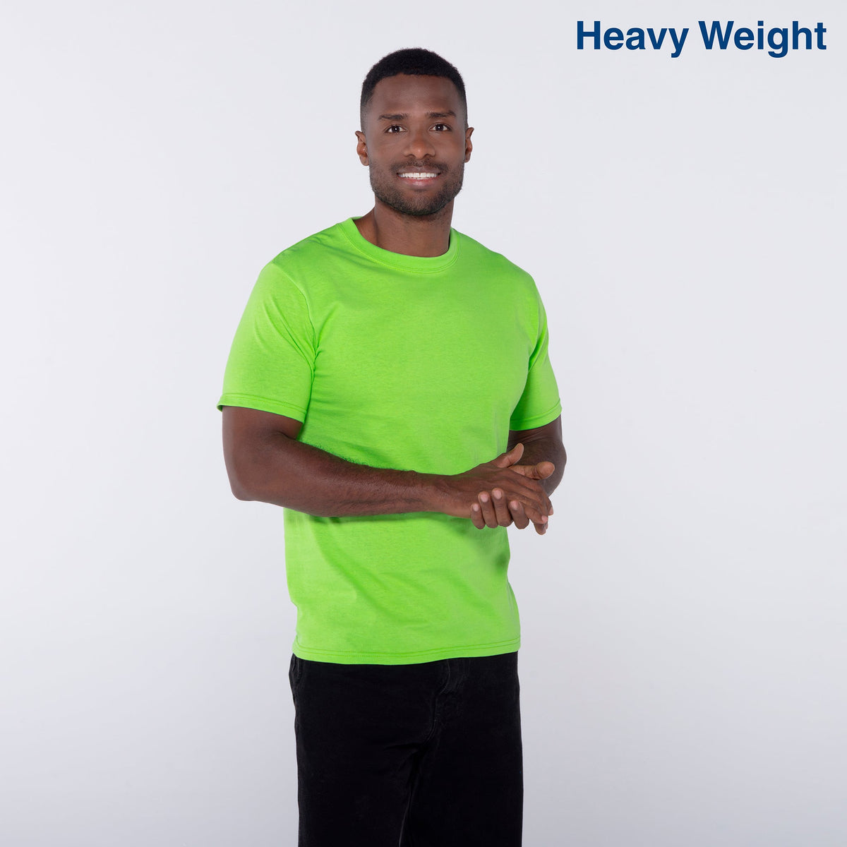Adult Unisex Heavy Weight Crew Neck Short Sleeve T Shirt (White)