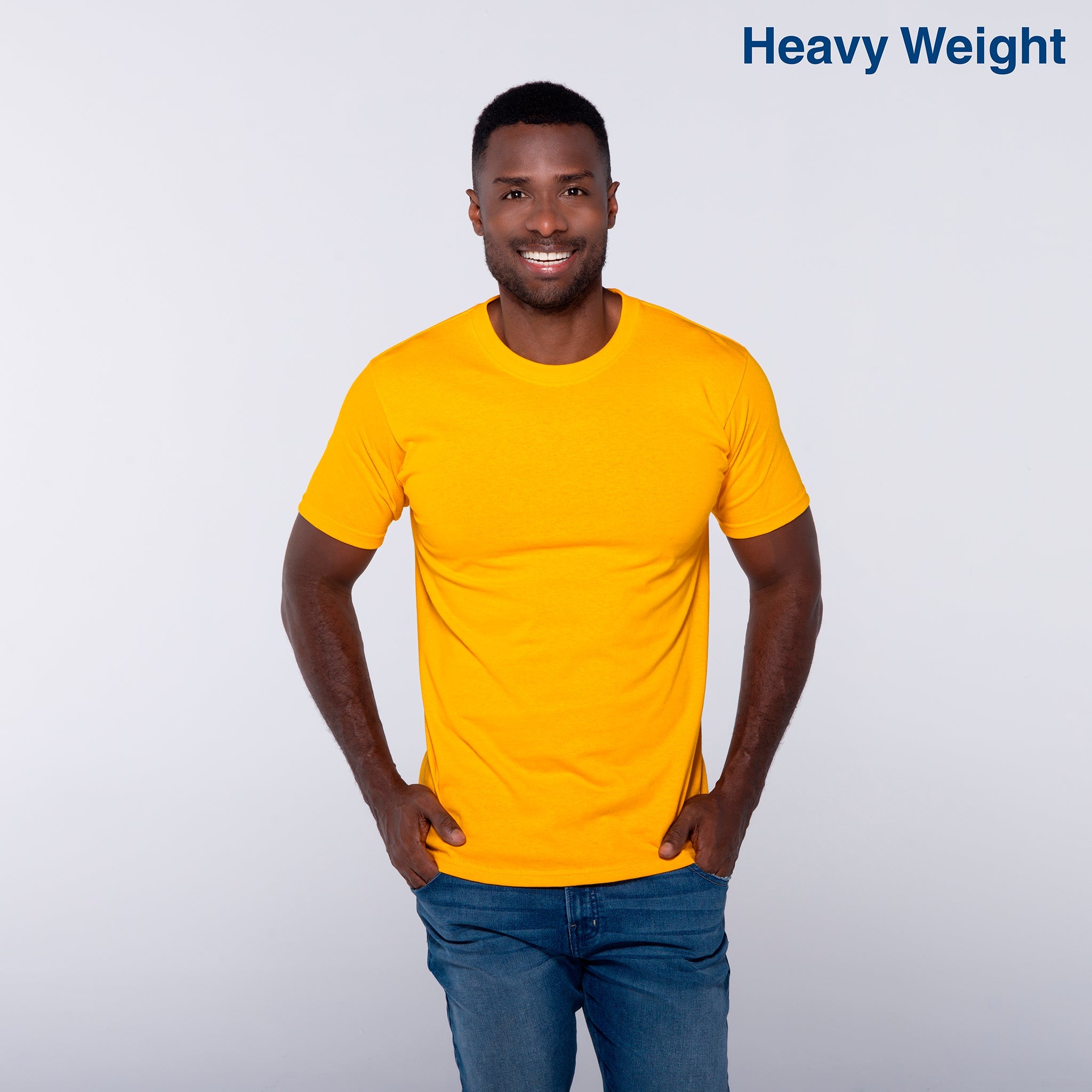 Adult Unisex Heavy Weight Crew Neck Short Sleeve T Shirt (White)